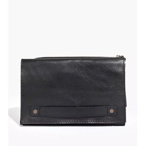 MADEWELL 'The Duet Snap' Leather Clutch in Black